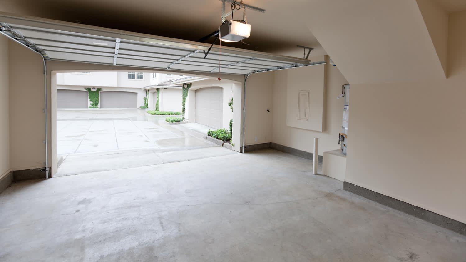 clean white empty garage