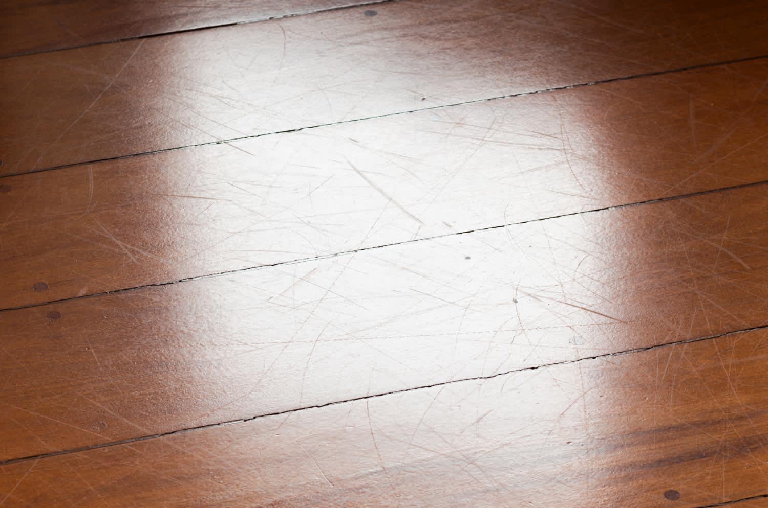Scratched on a hardwood floor