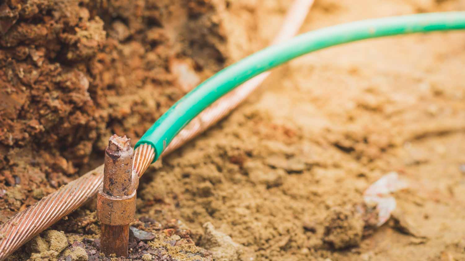 Welding copper ground wire on ground