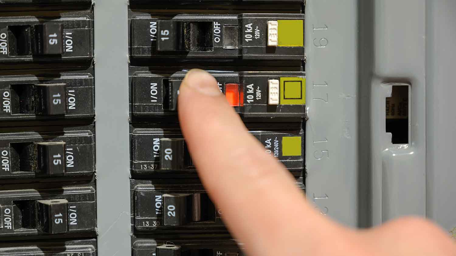 Resetting the circuit breaker in the panel box