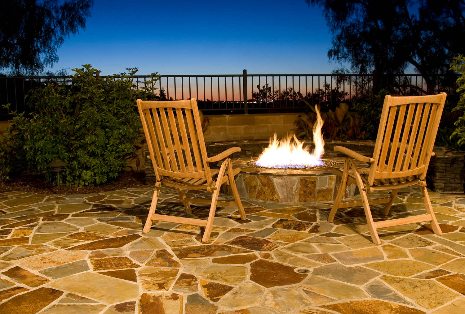 Back yard with fire pit