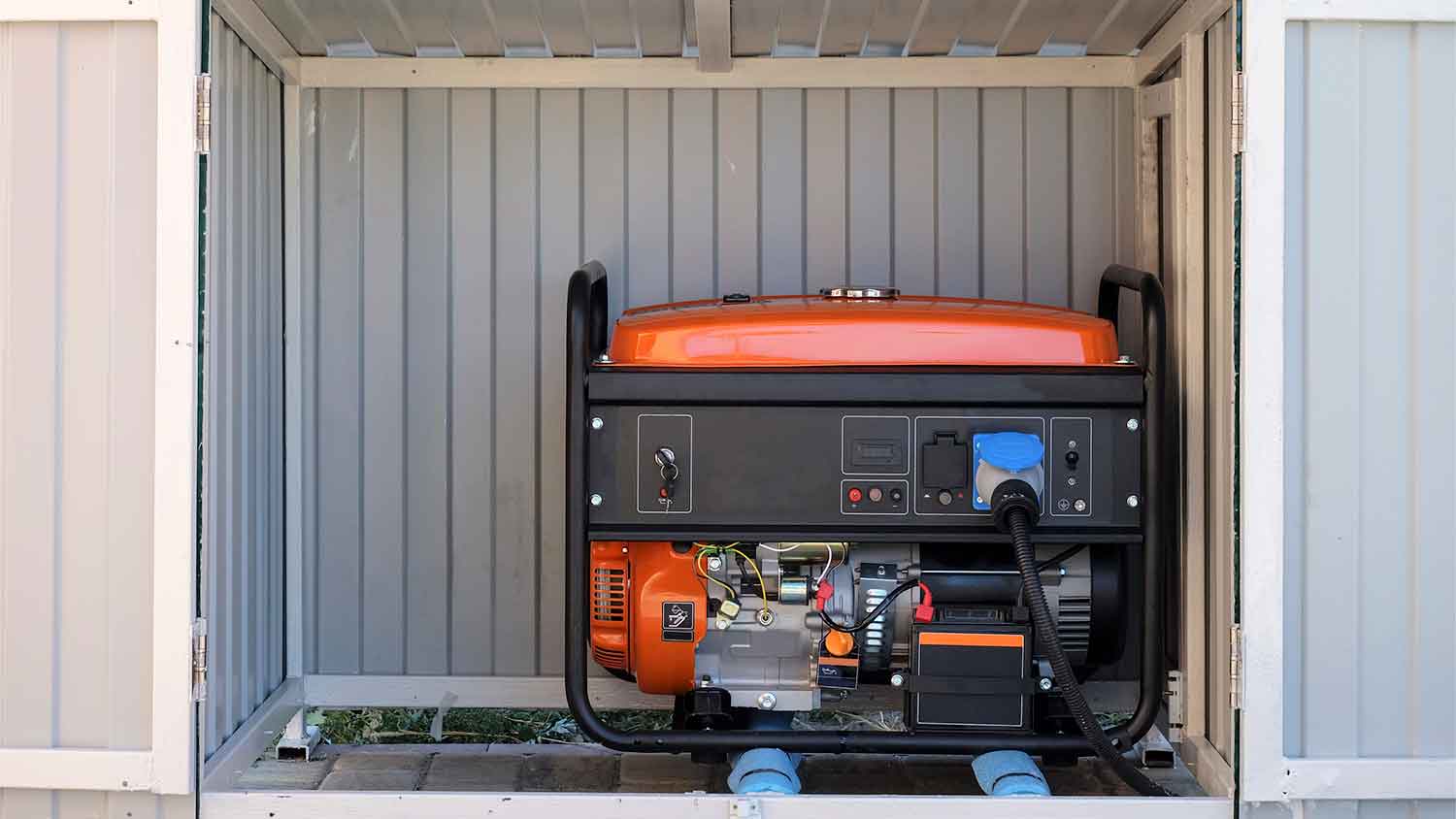 Portable generator in a metal enclosure