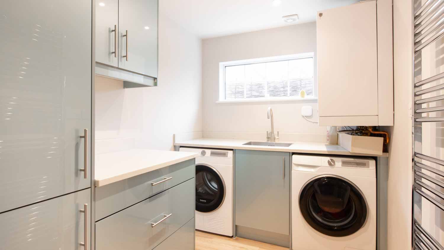 An interior view of a utility room