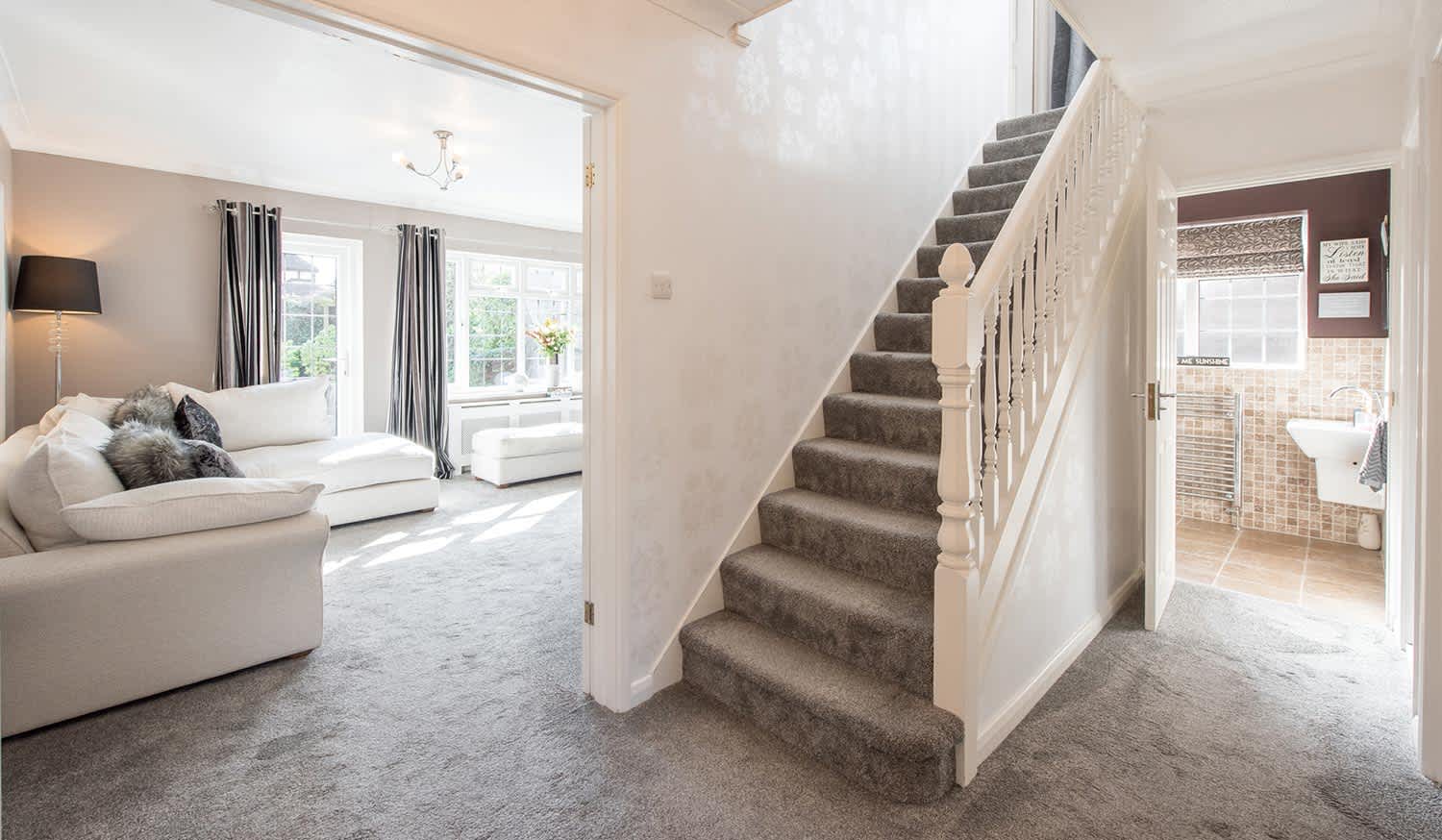 Carpet on stairway