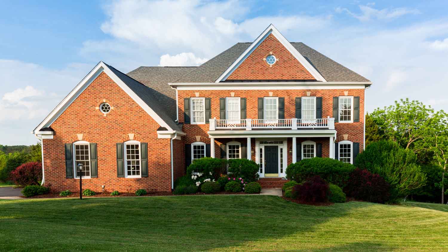 The exterior of a brick family house