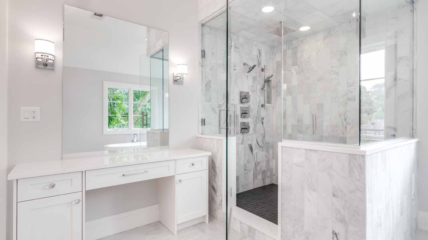 Bright luxury bathroom