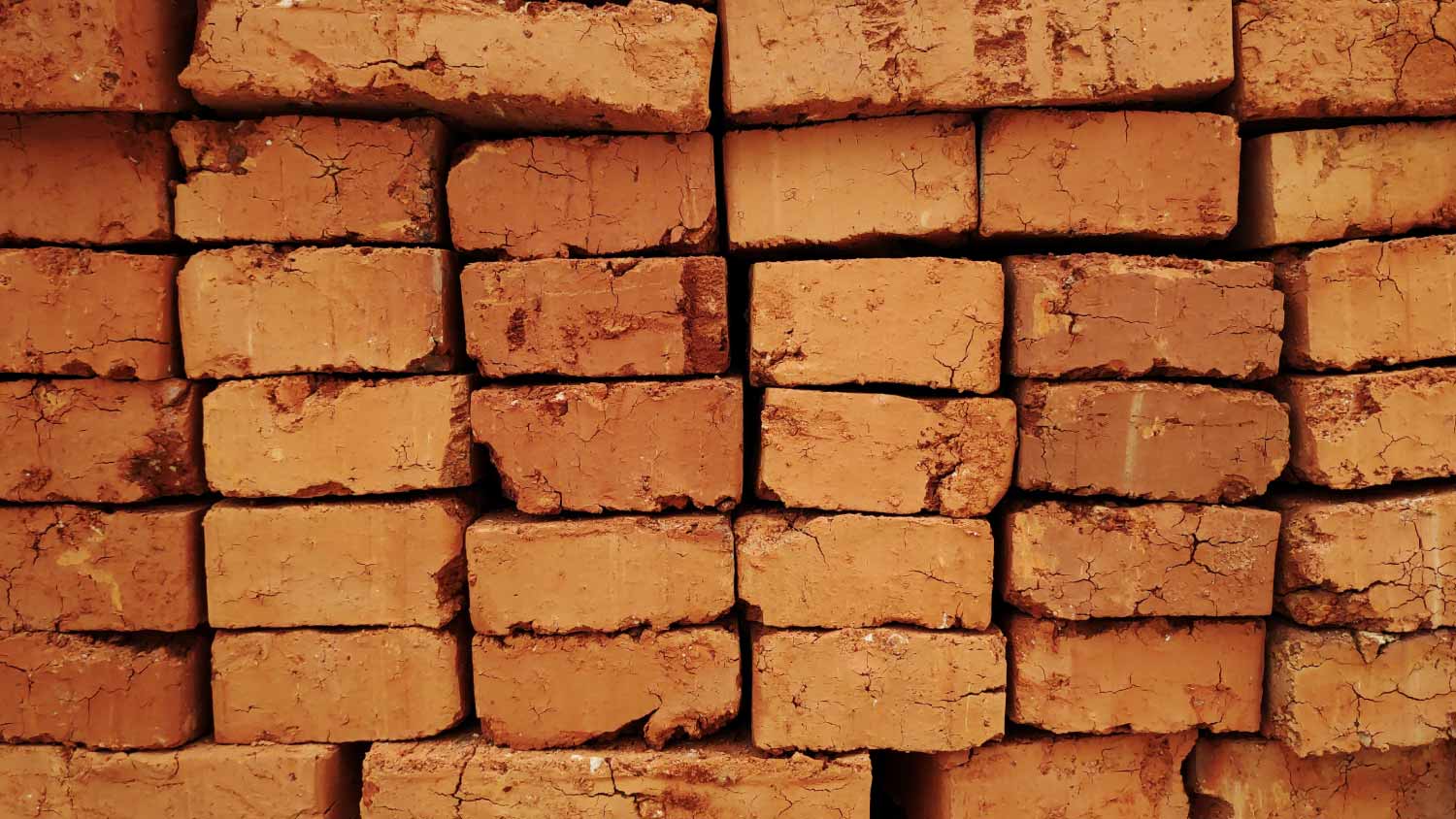 Pile of red bricks