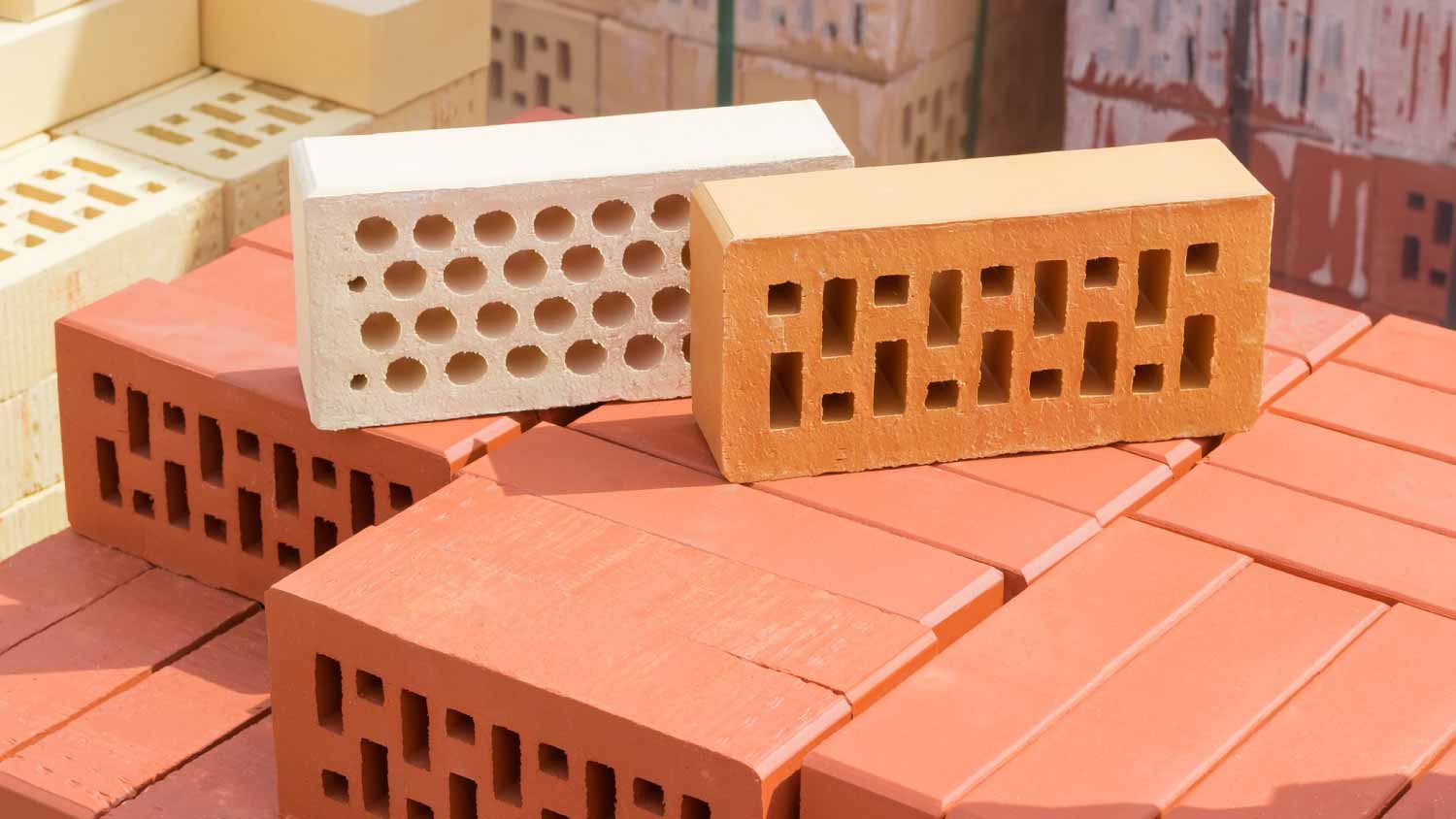 Pile of yellow sand bricks