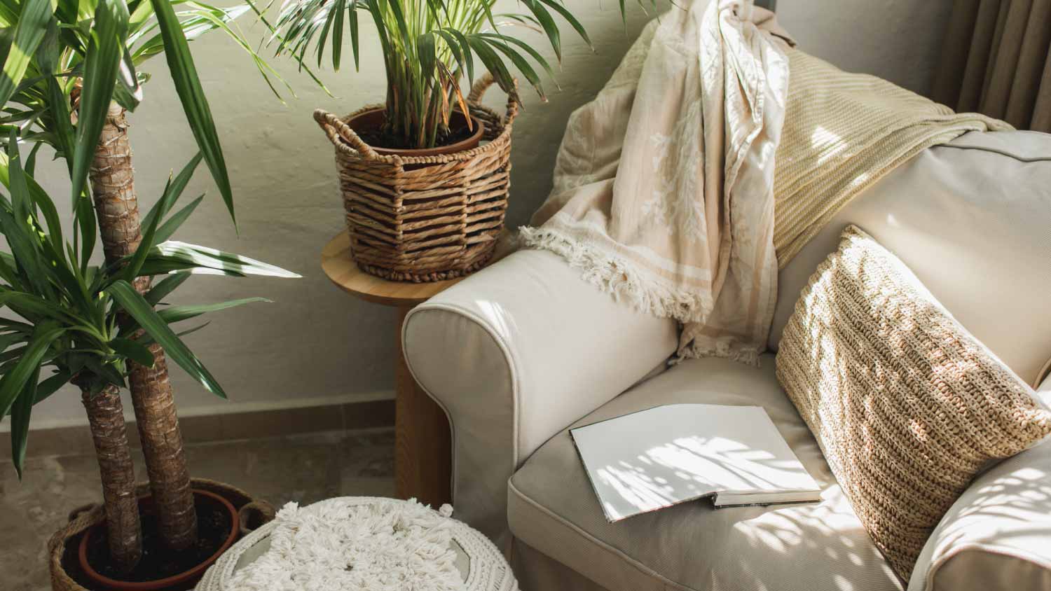 Couch with pillows