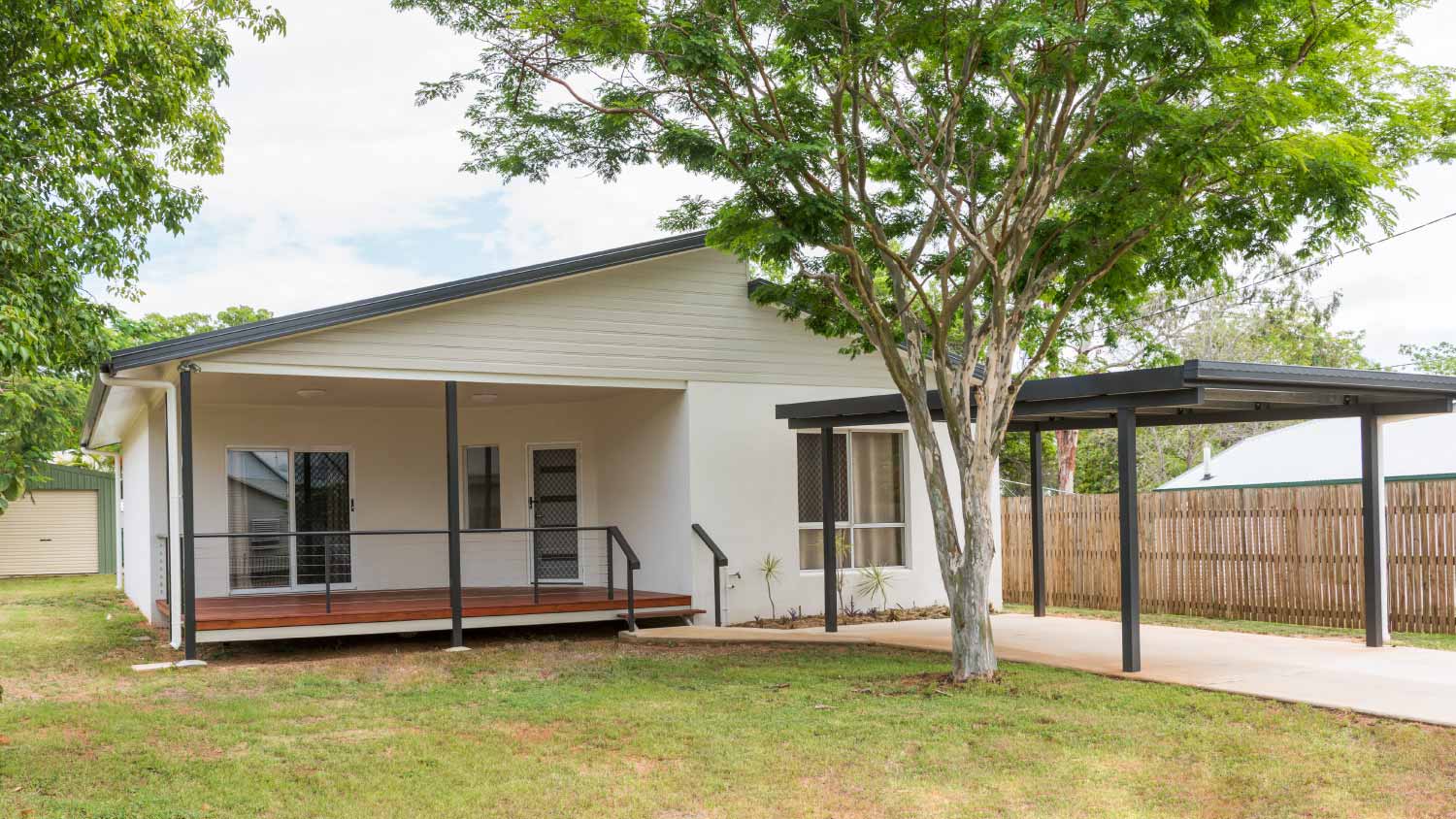 Modern house with a carport