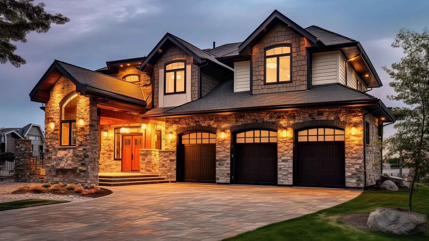 A luxurious house with a 3-car garage