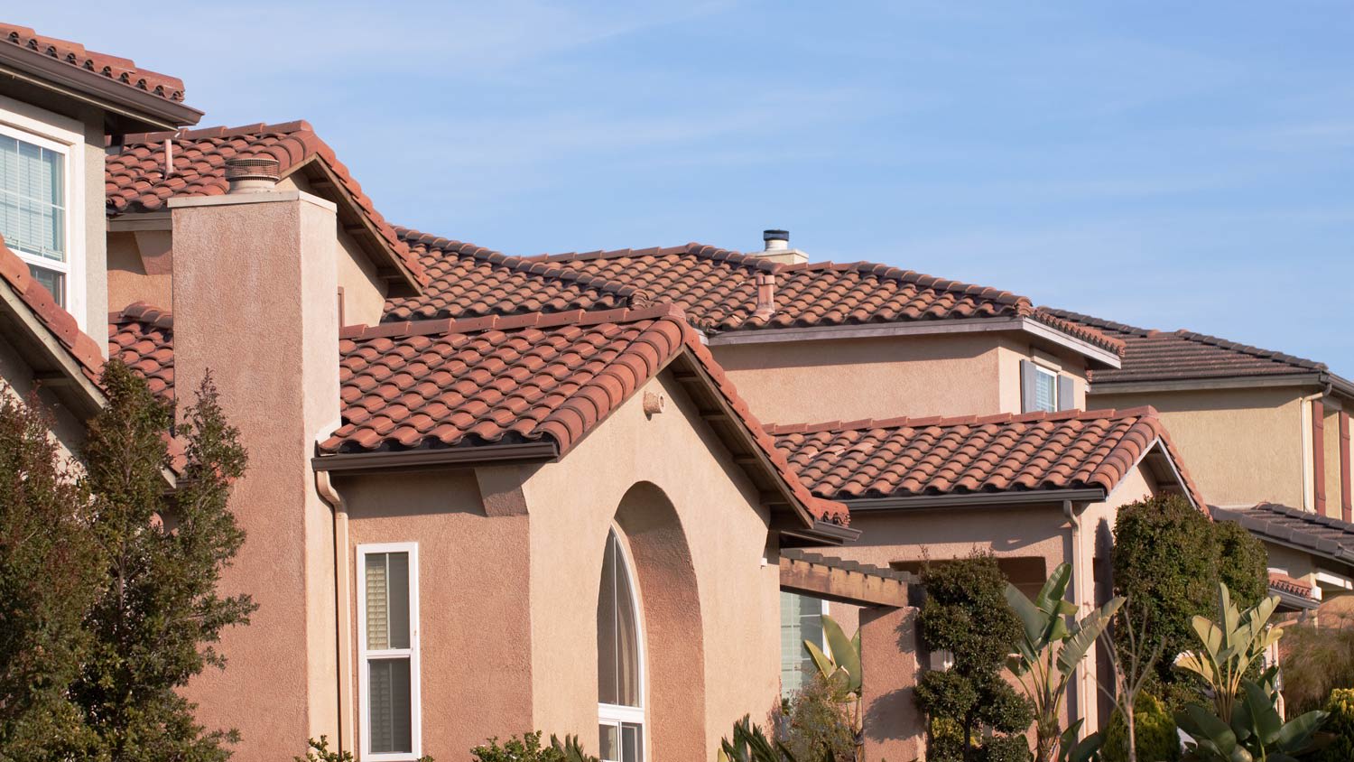 Stucco exterior walls of a house