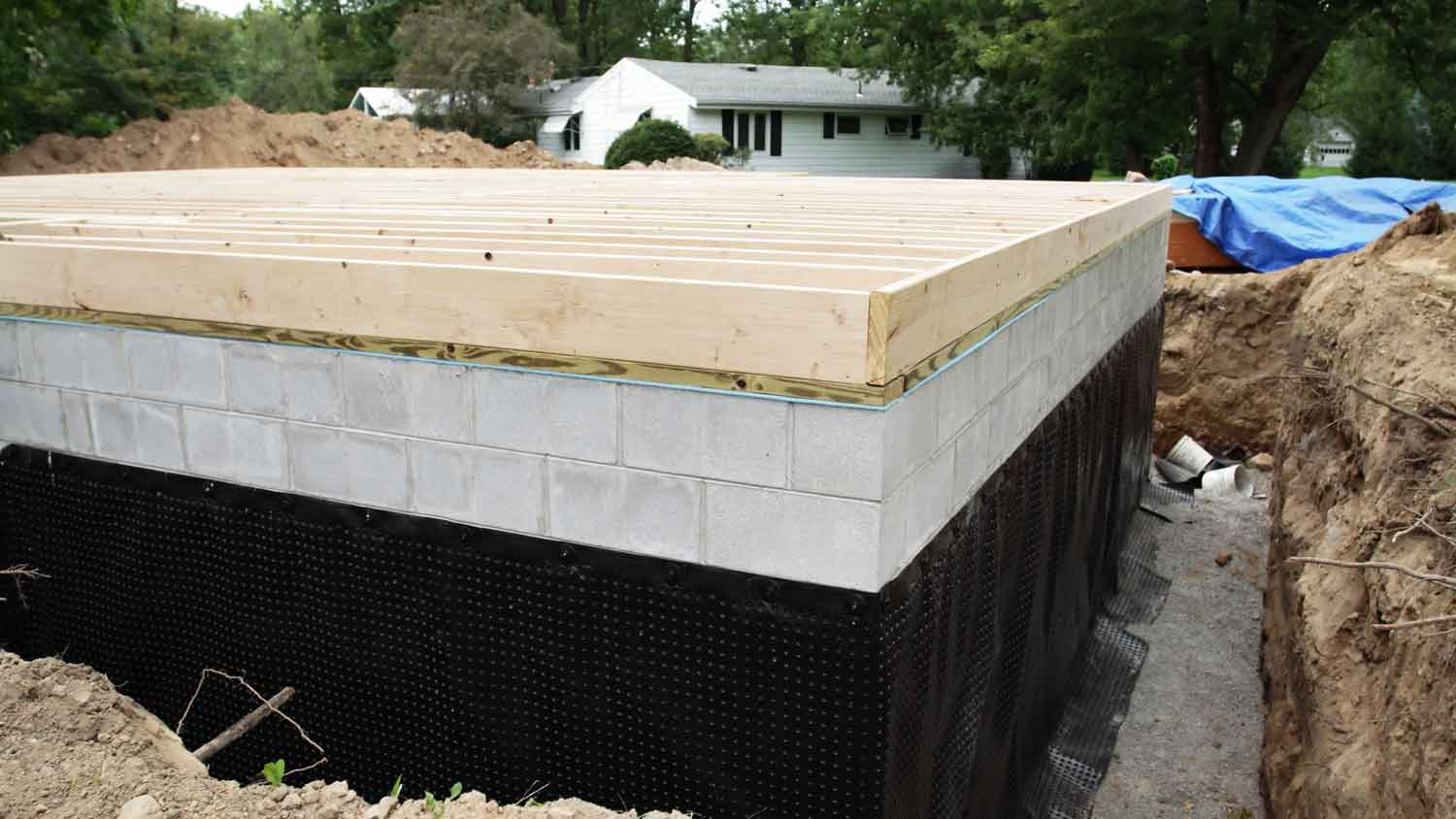 Block foundation of a house