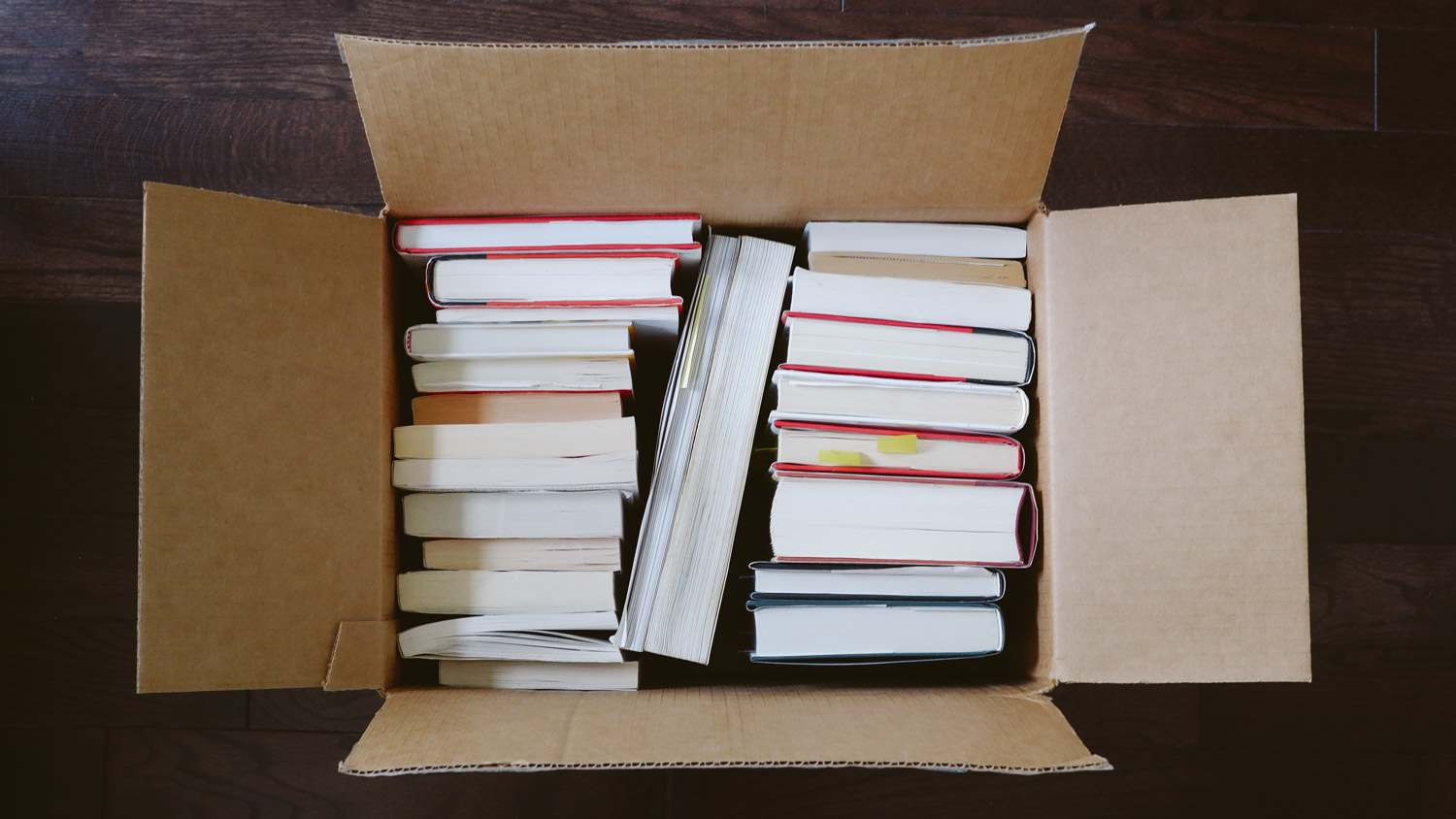 Box of books ready for a move