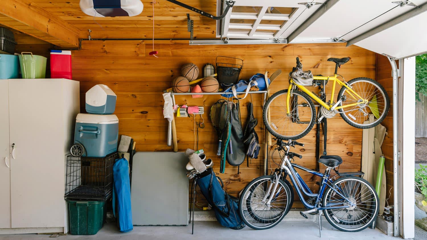 Interior of organized garage
