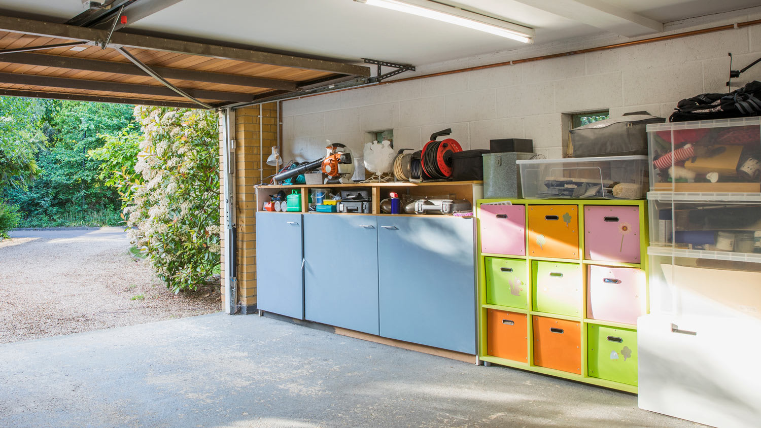 Storage units in the garage