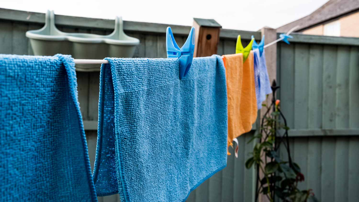 Staining rags drying out