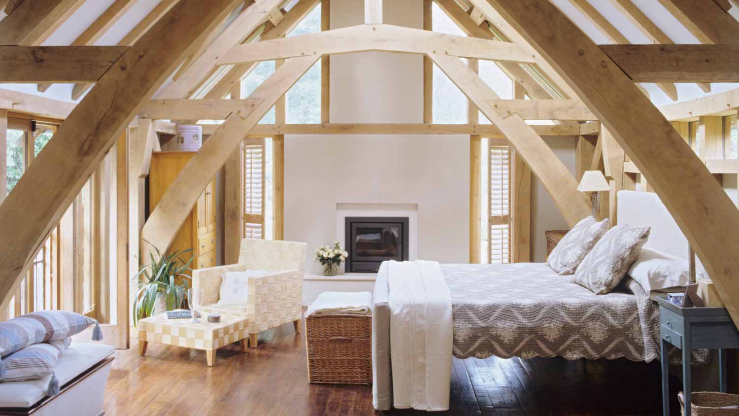 A countryside attic bedroom