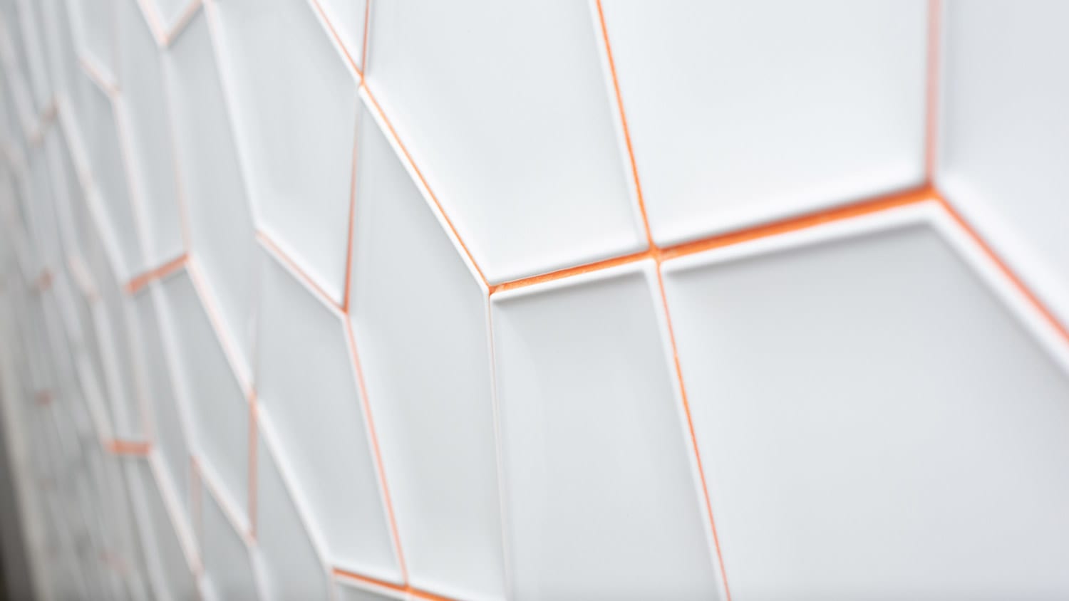 Polygonal tiles with orange grout
