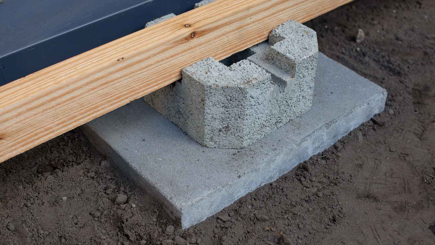 A deck block footing