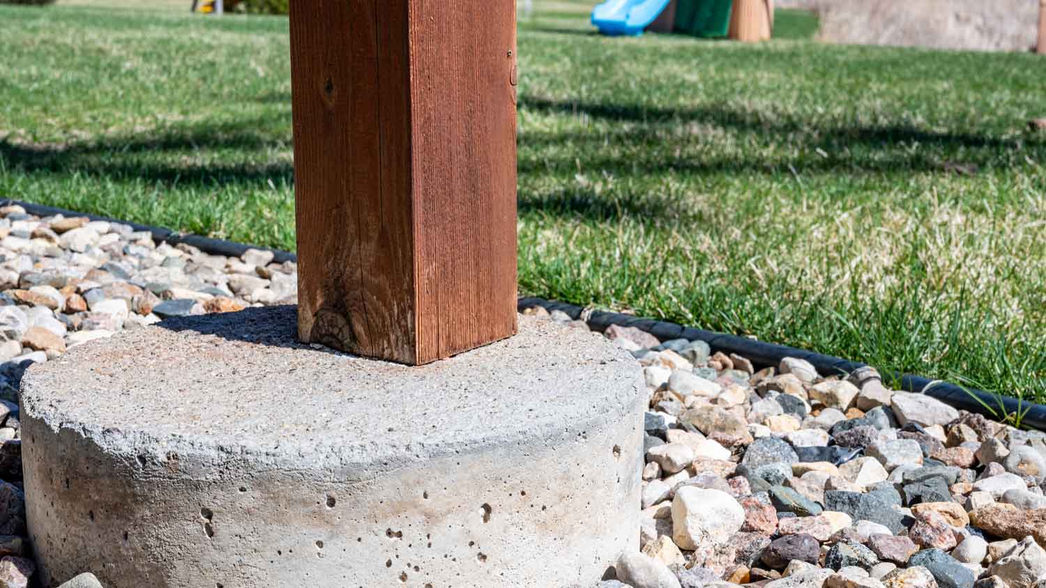 Poured concrete footings