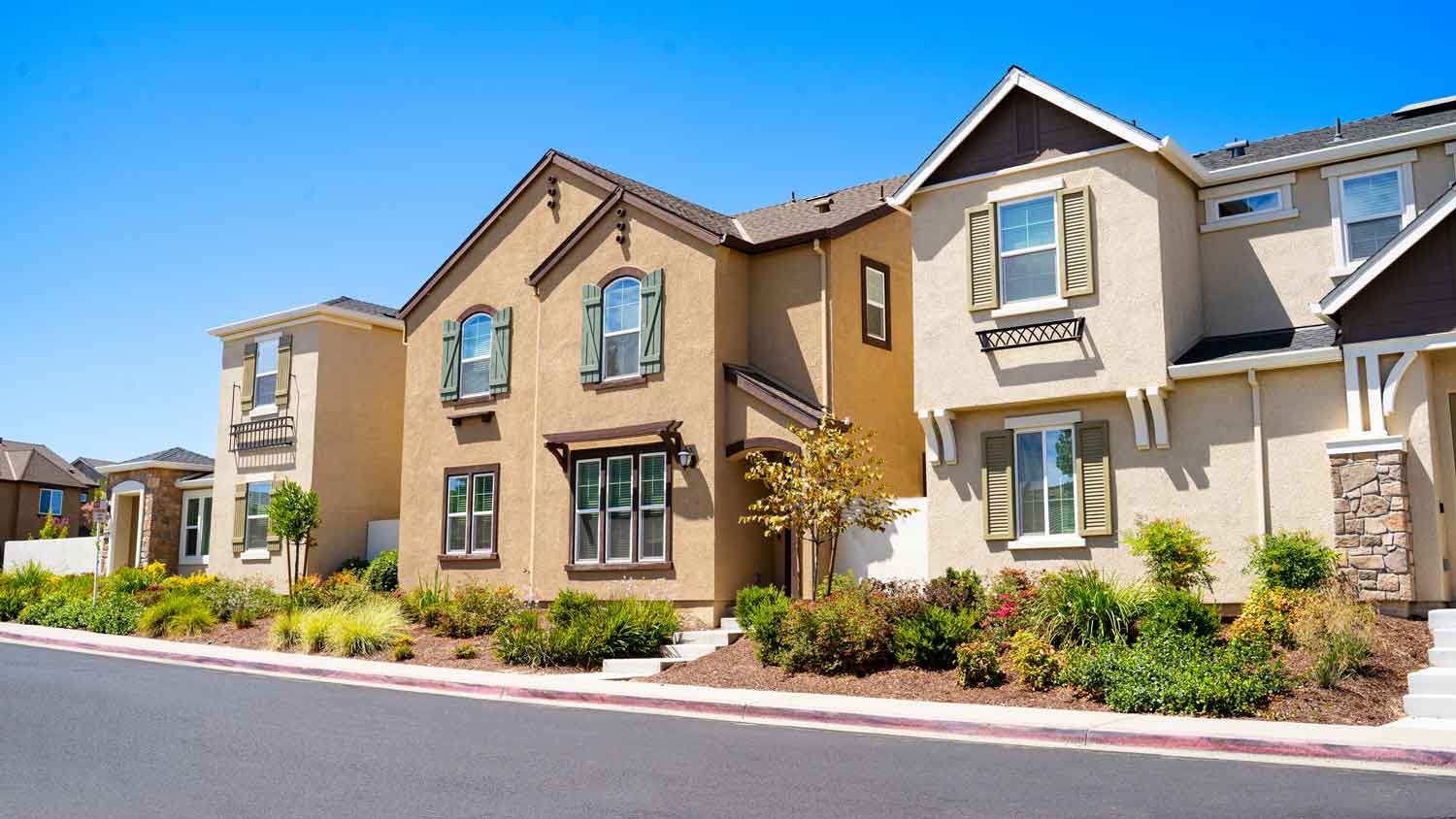 A row of family townhouses