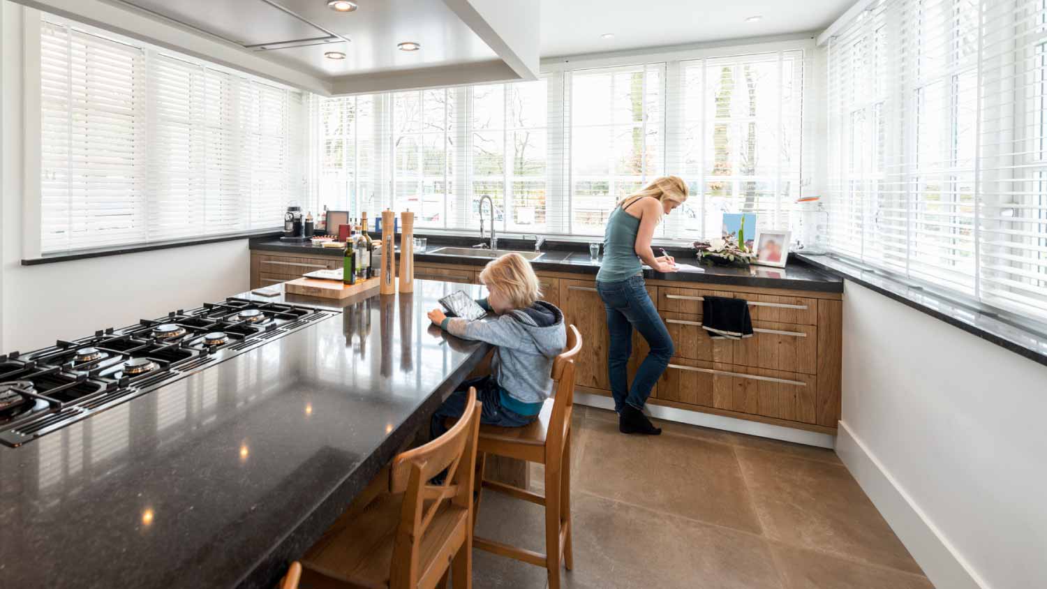 Mother and child in the kitchen