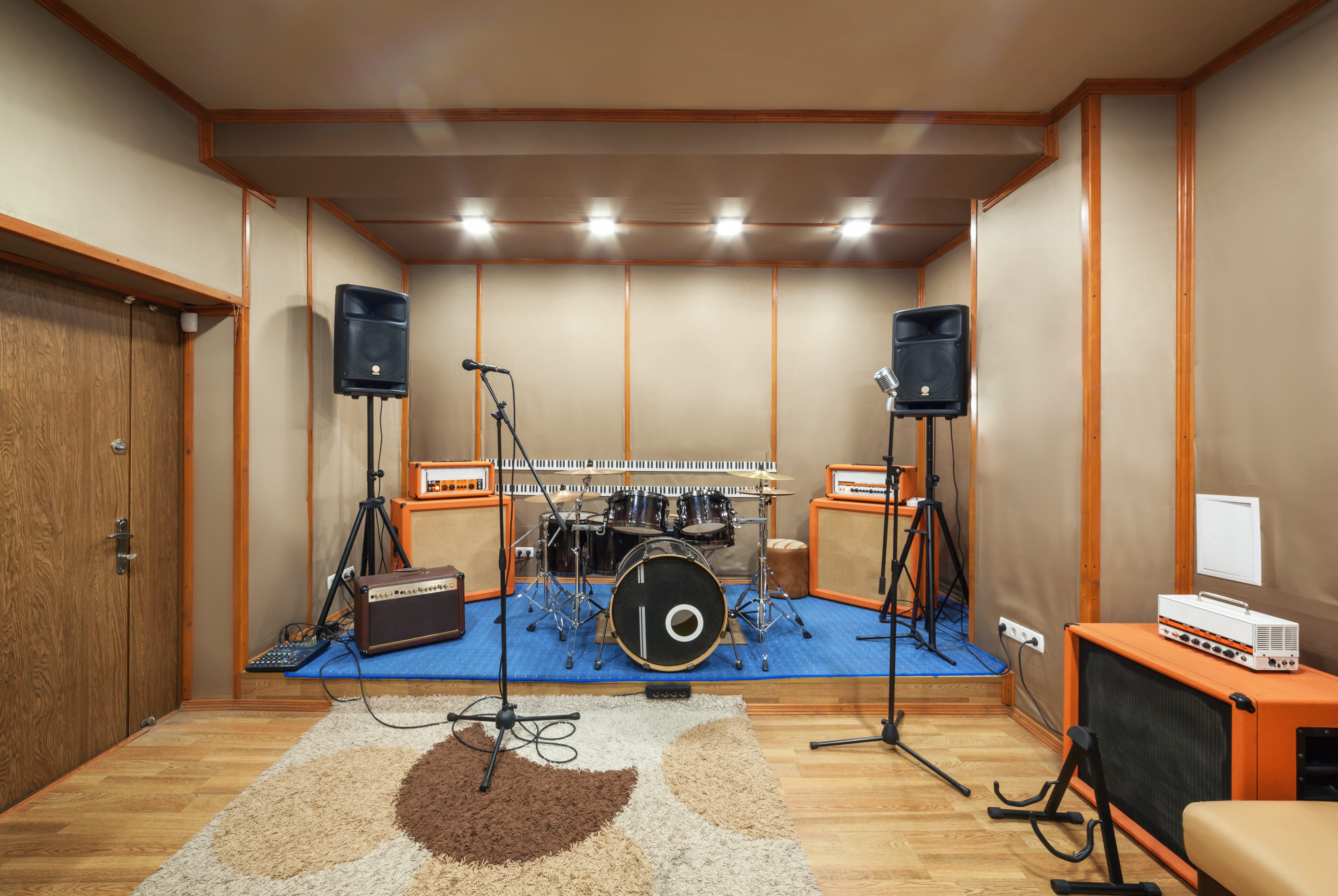 Music studio in finished basement