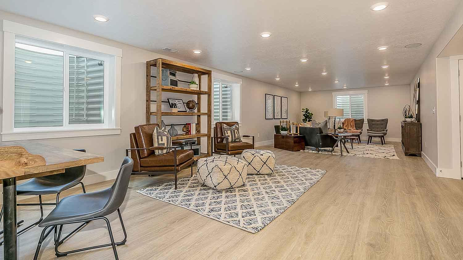 New finished basement with egress windows