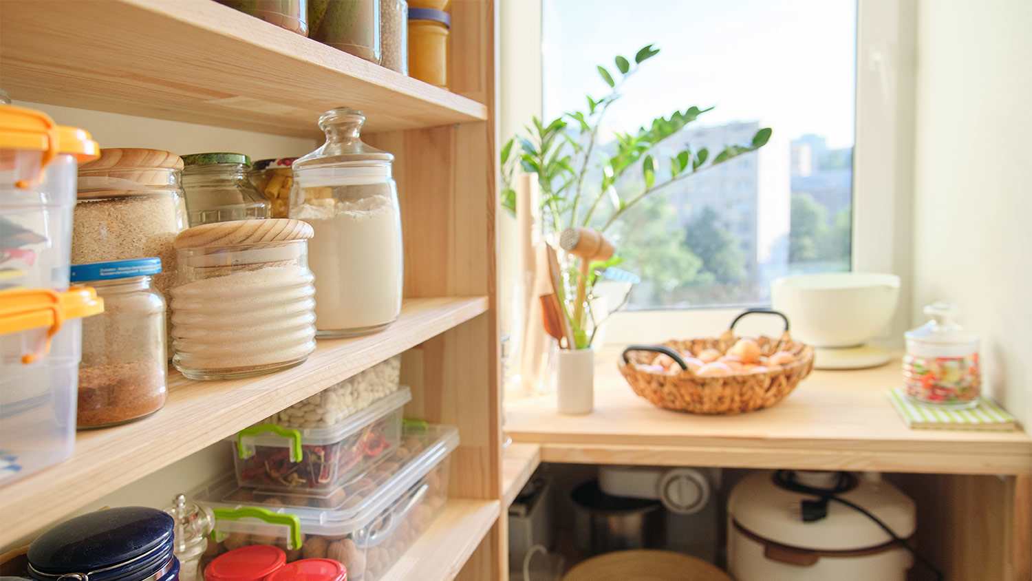 Organized kitchen pantry