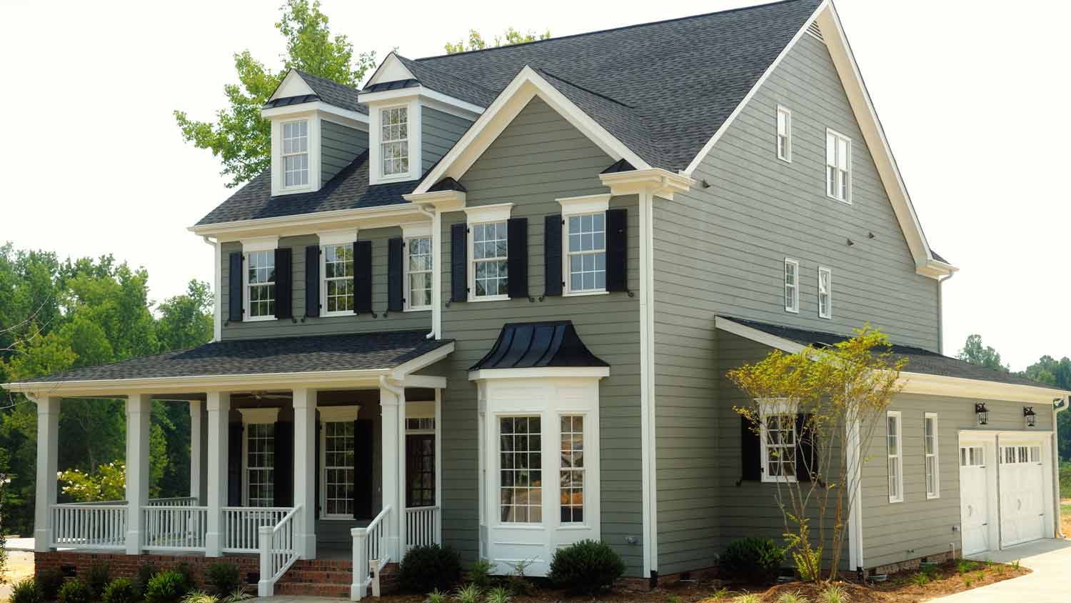 gray suburban vinyl house