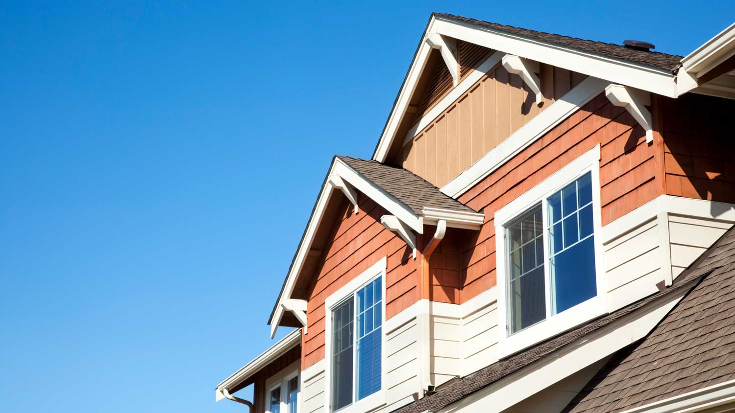 A roof with a fascia board and soffit