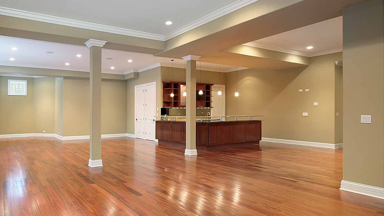 Basement with kitchen in new construction home