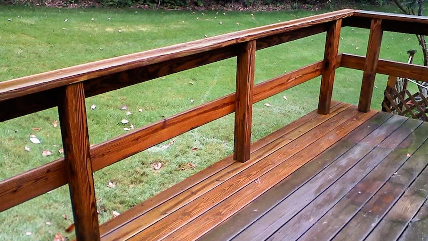A general view of a wooden deck