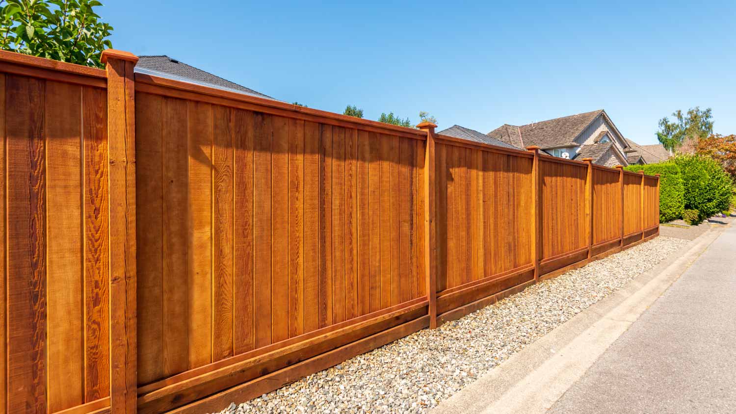 Fence built from wood
