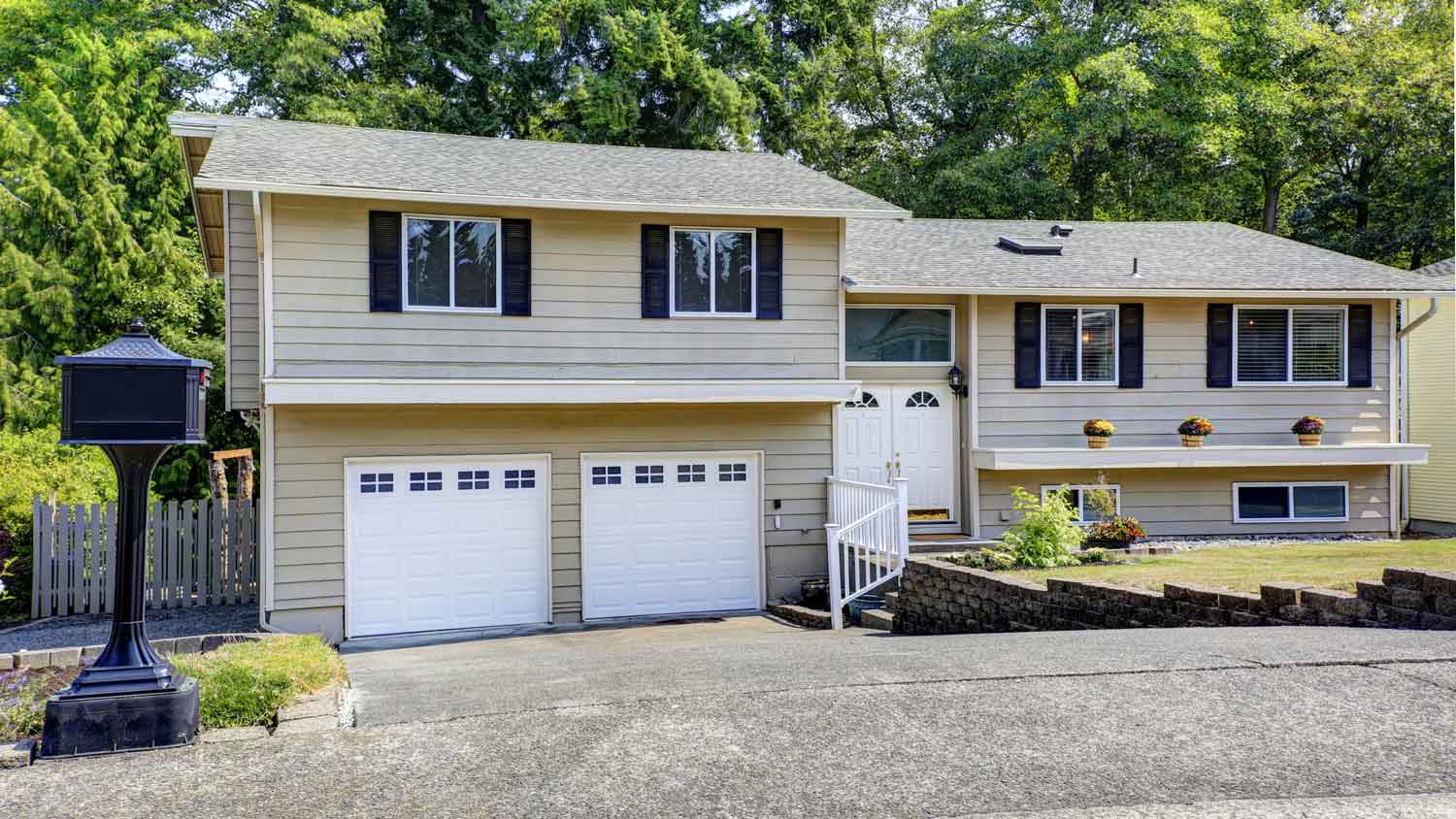 An over-garage addition to a house