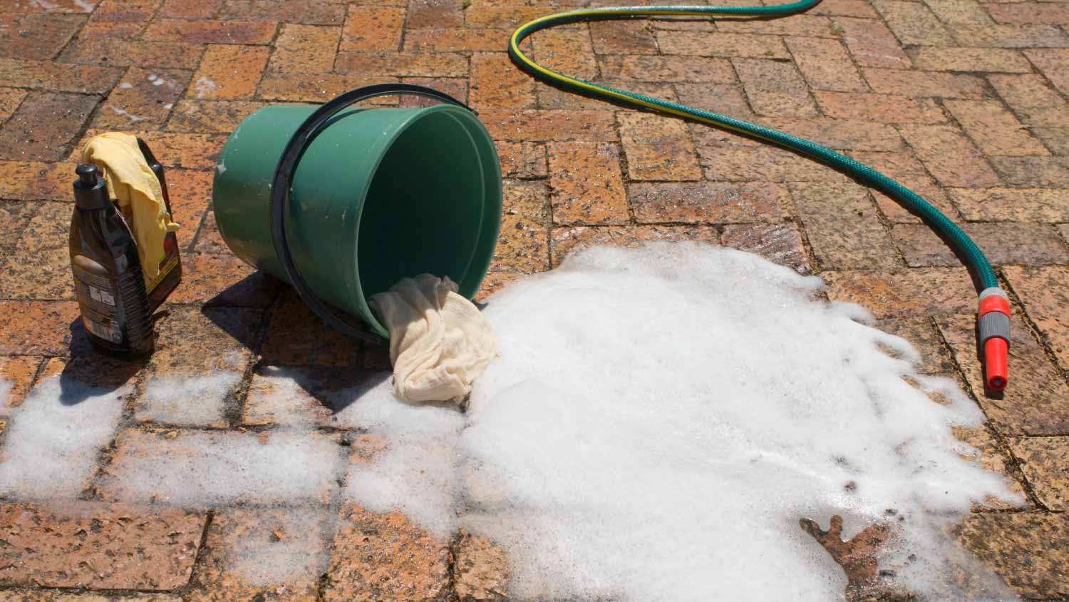 Bucket on ground