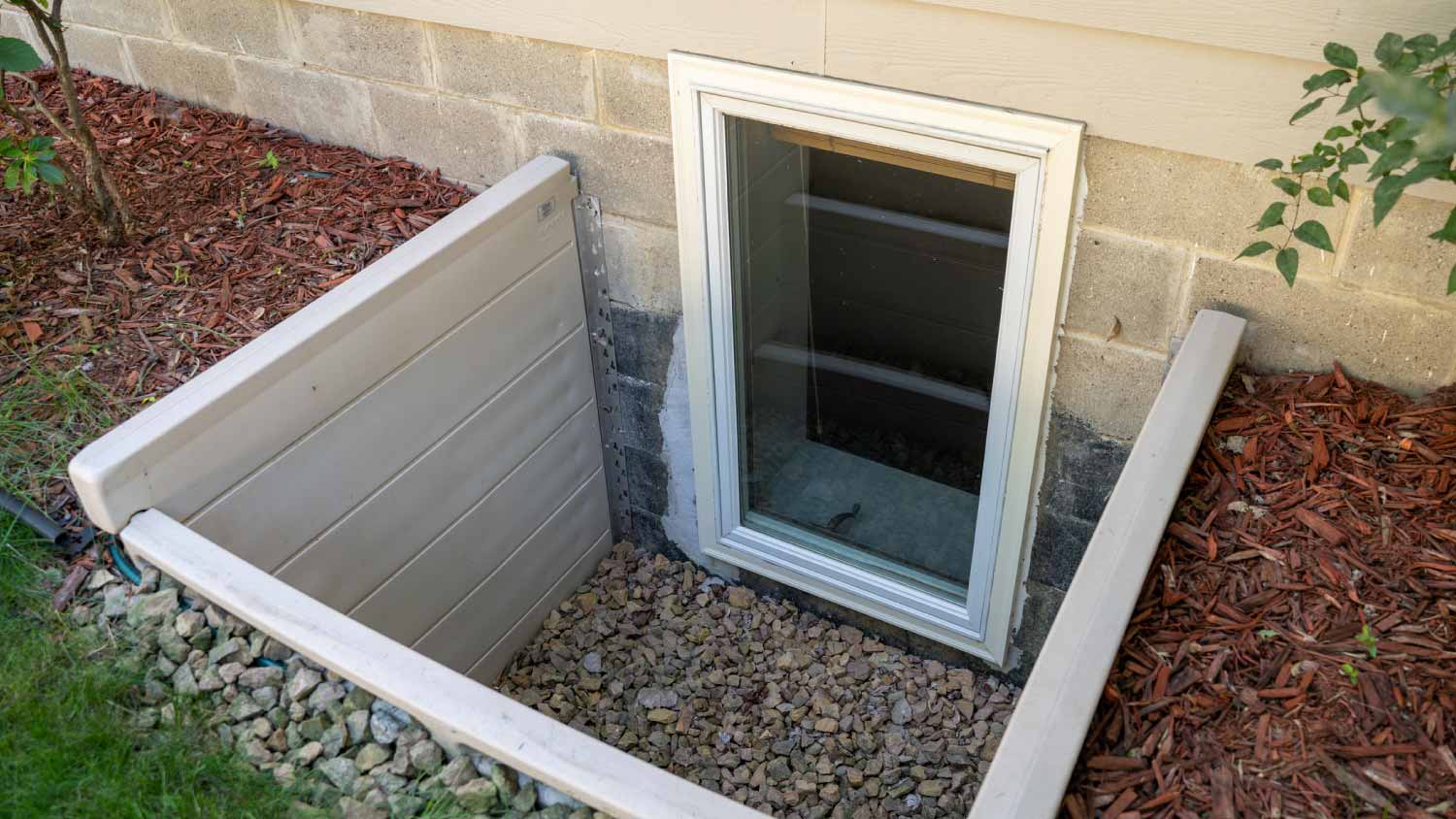Exterior view of an egress window