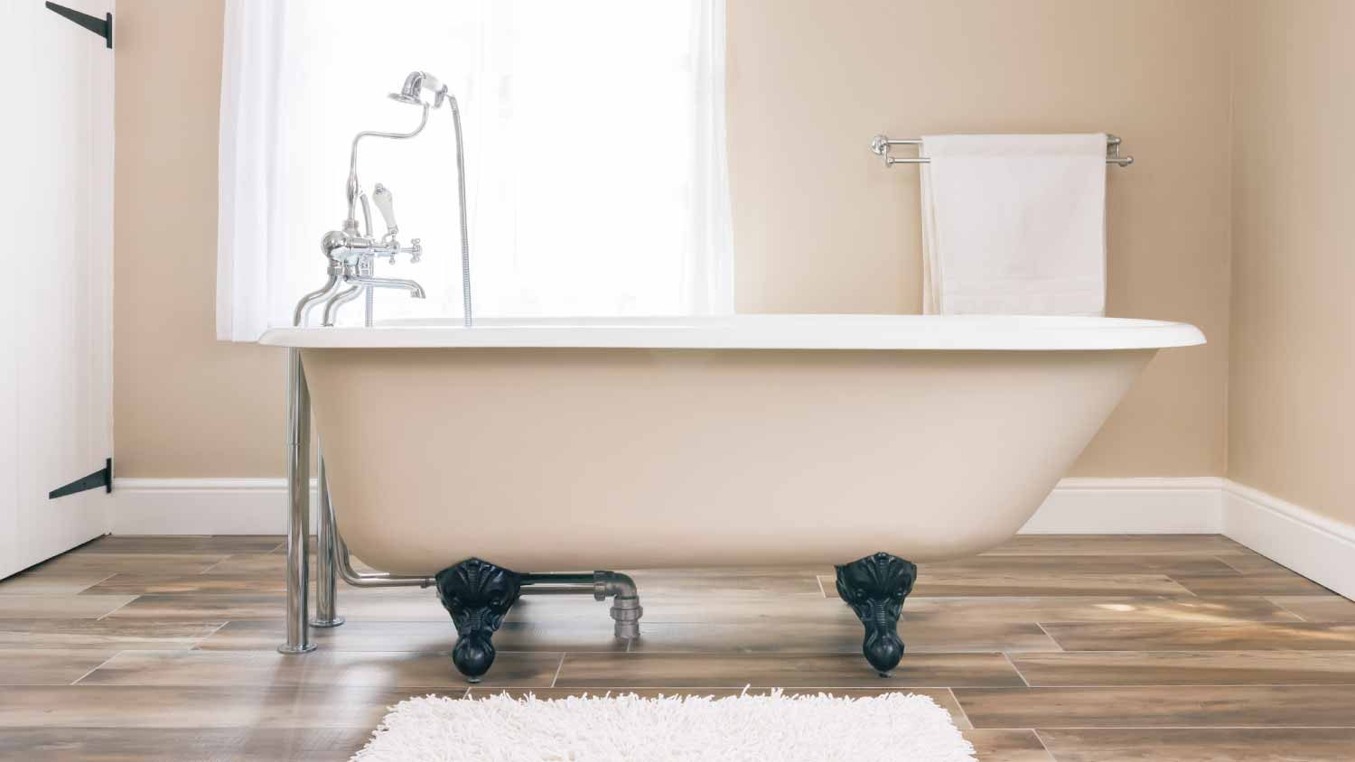 Modern bathroom interior with bathtub