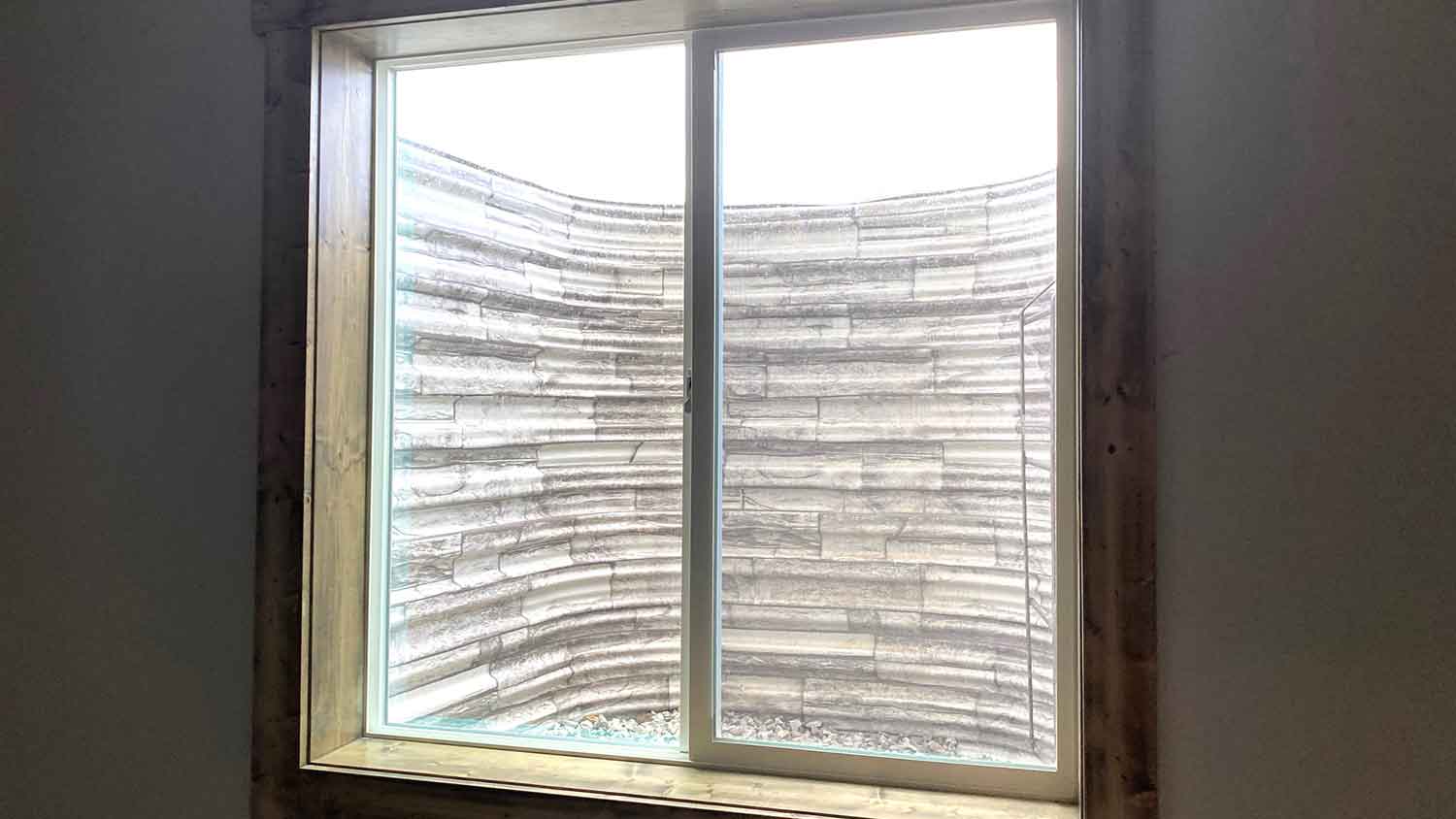 Closeup of an egress window