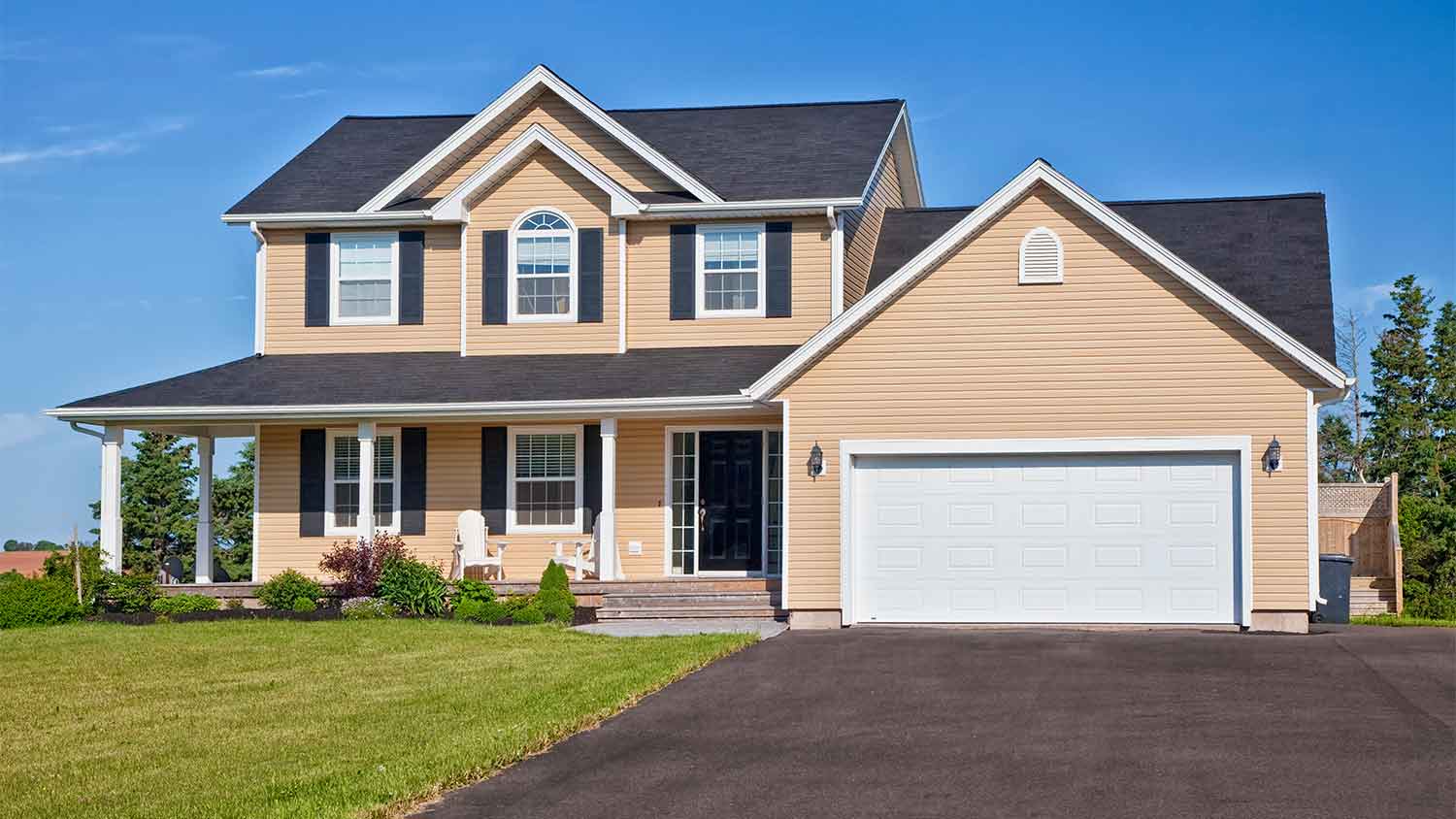 yellow vinyl house in rural area