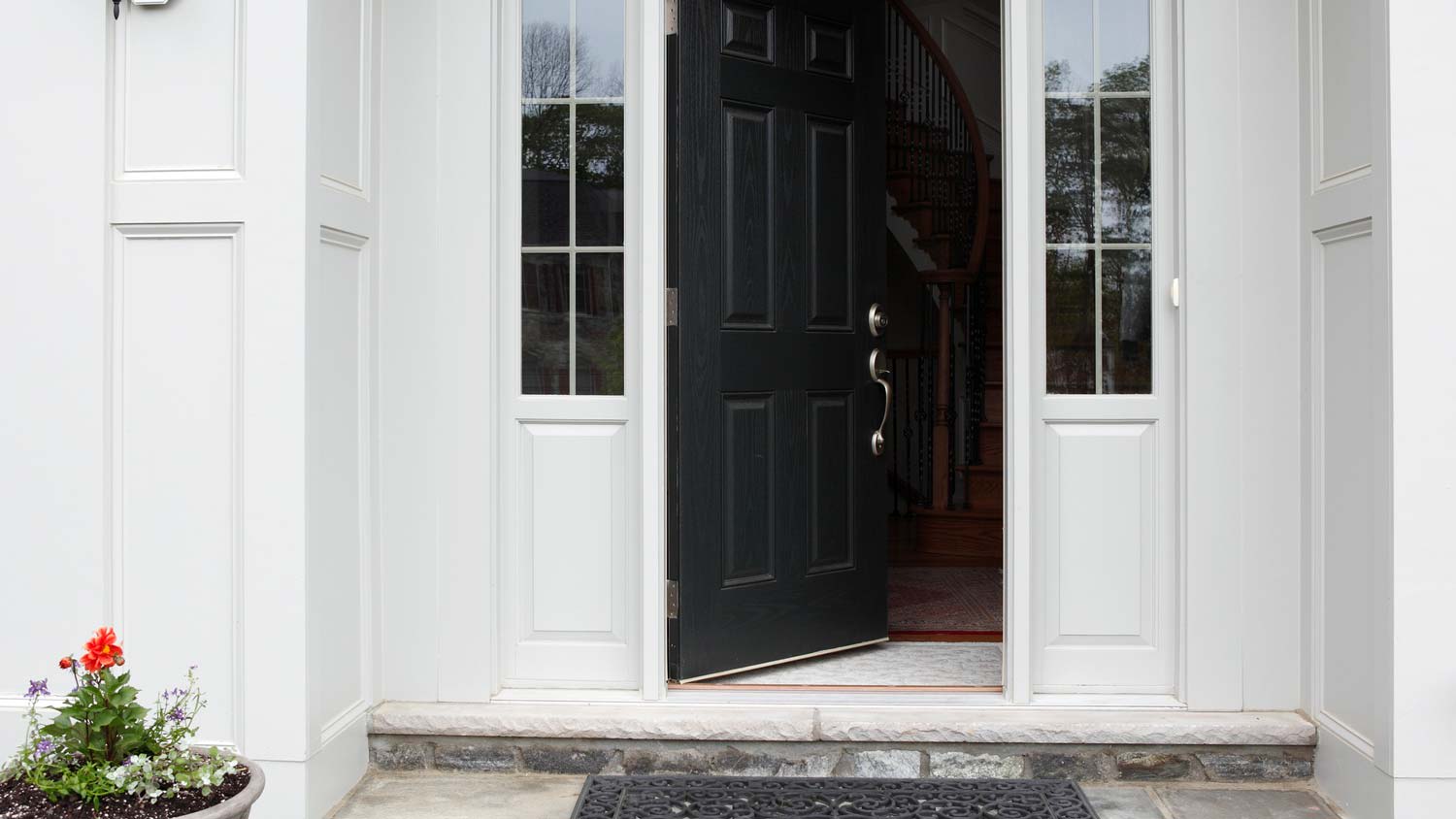A house with an open front door