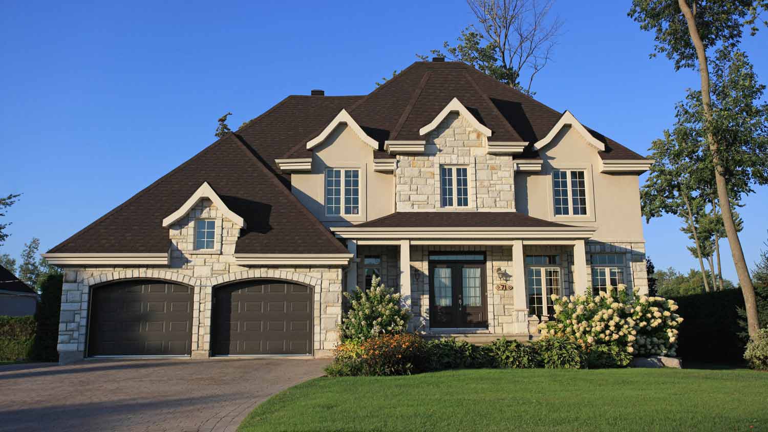 large beige suburban house