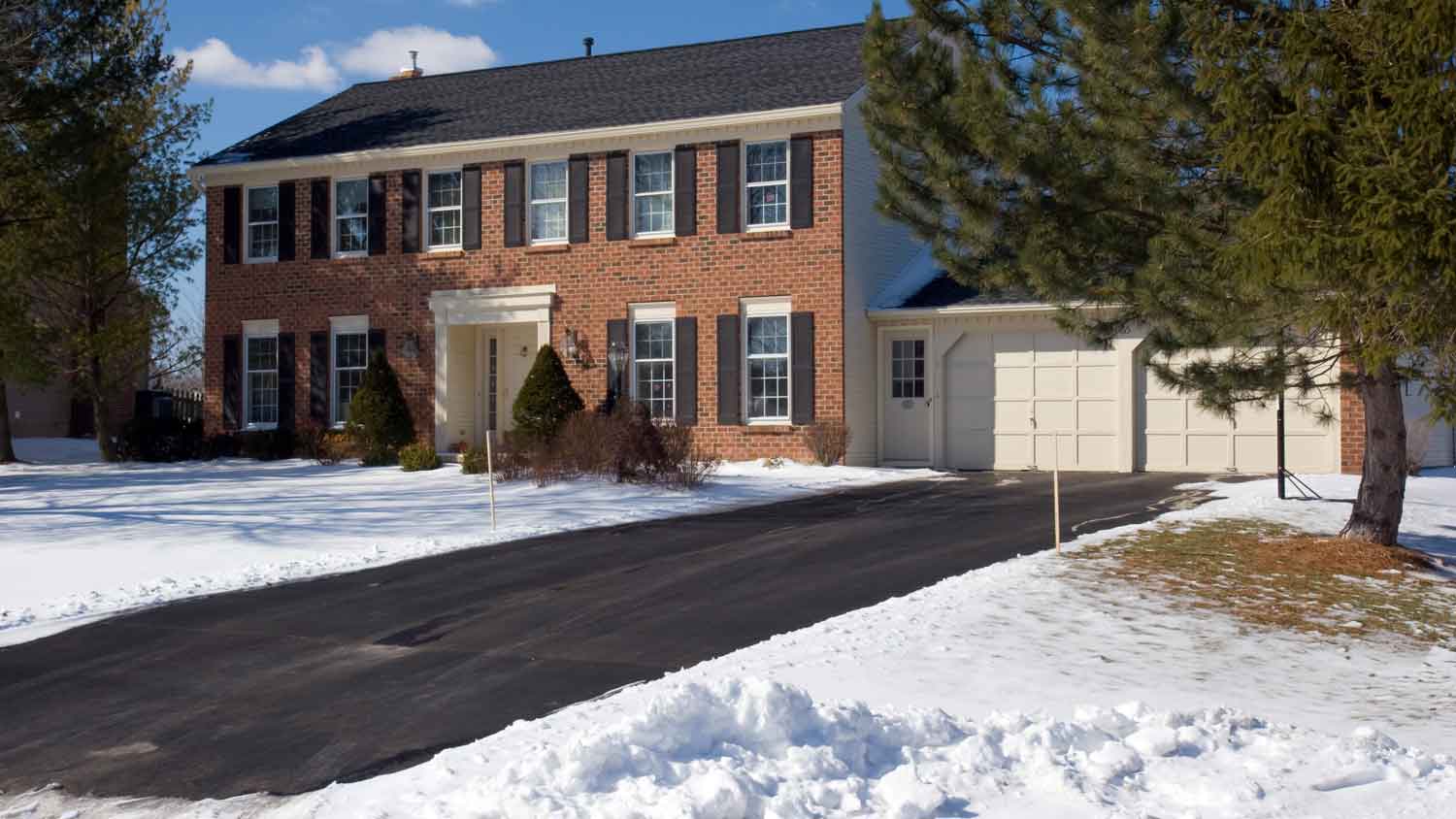 Red brick colonial house
