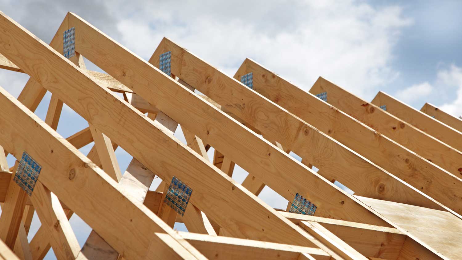 A scissor truss in a house’s frame
