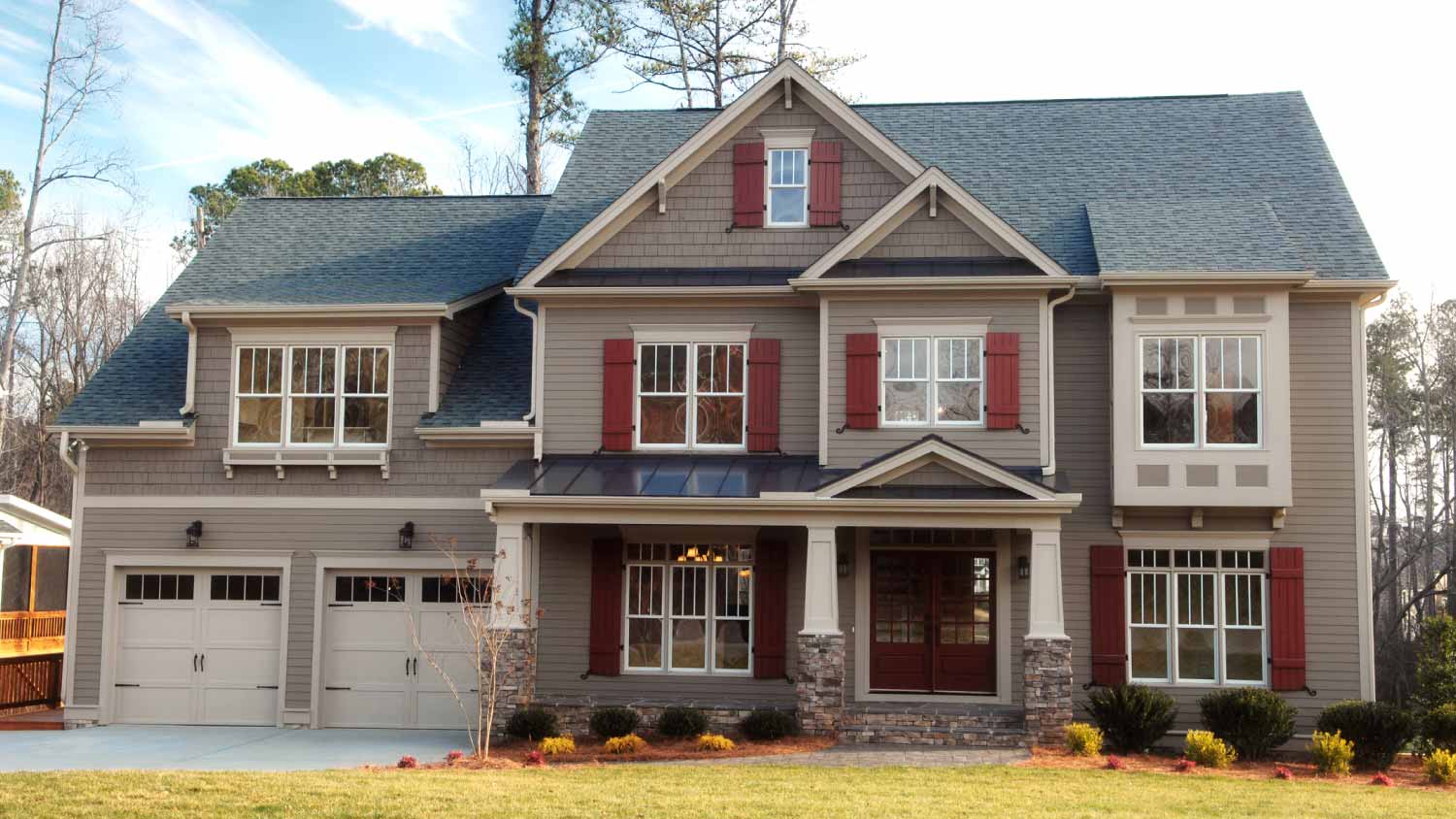 A gray accented suburban home