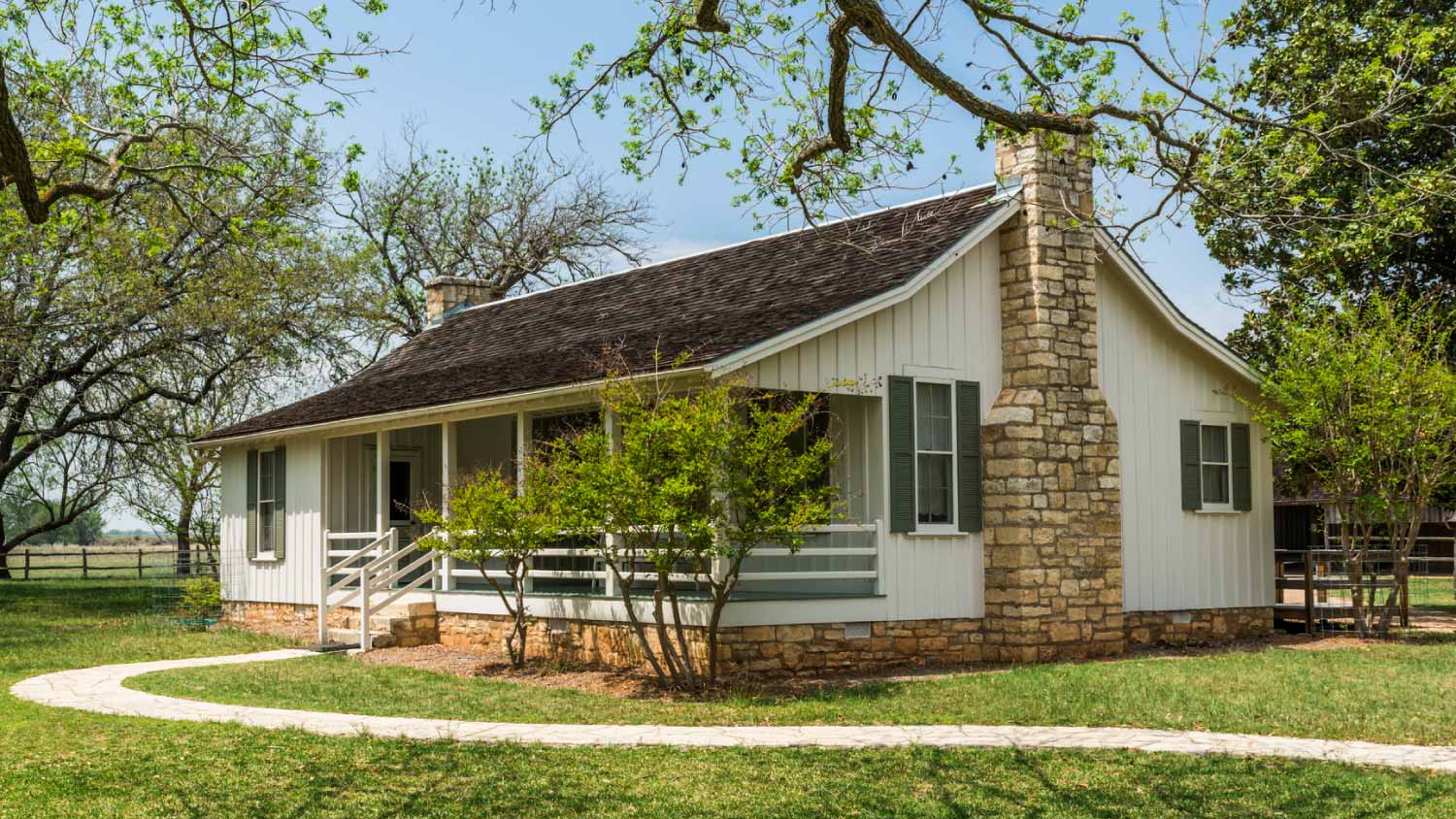 White ranch house