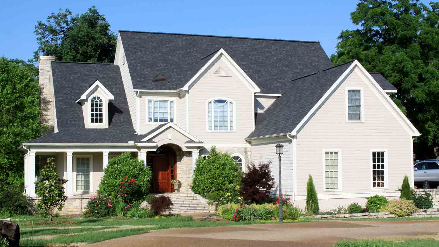 white and grey luxury home