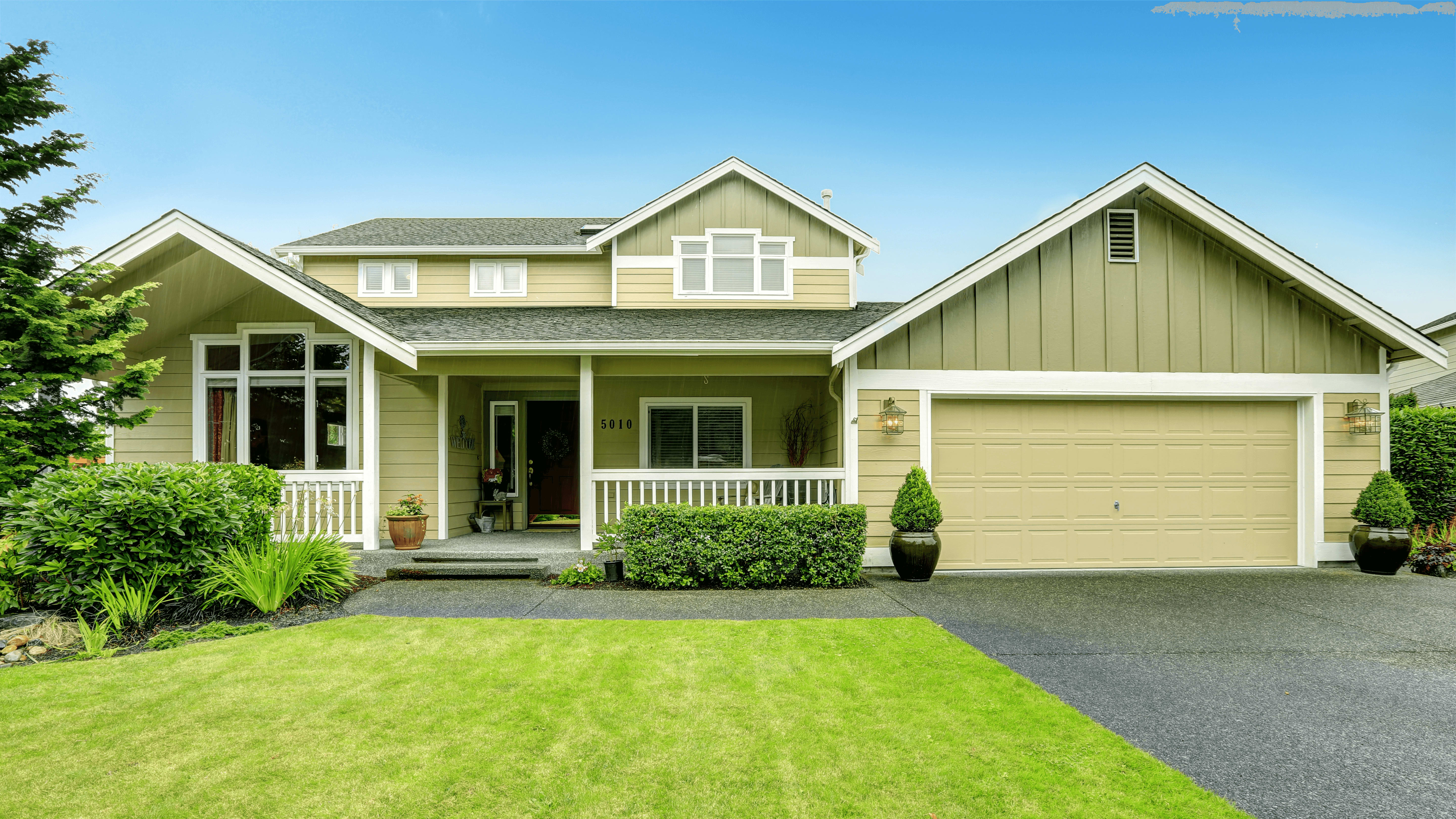 light green home exterior