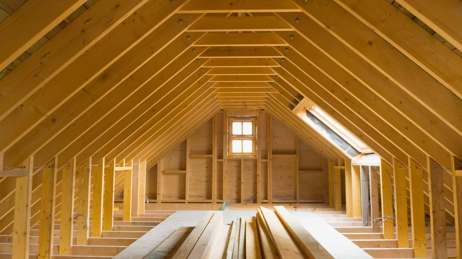 View of A-frame attic